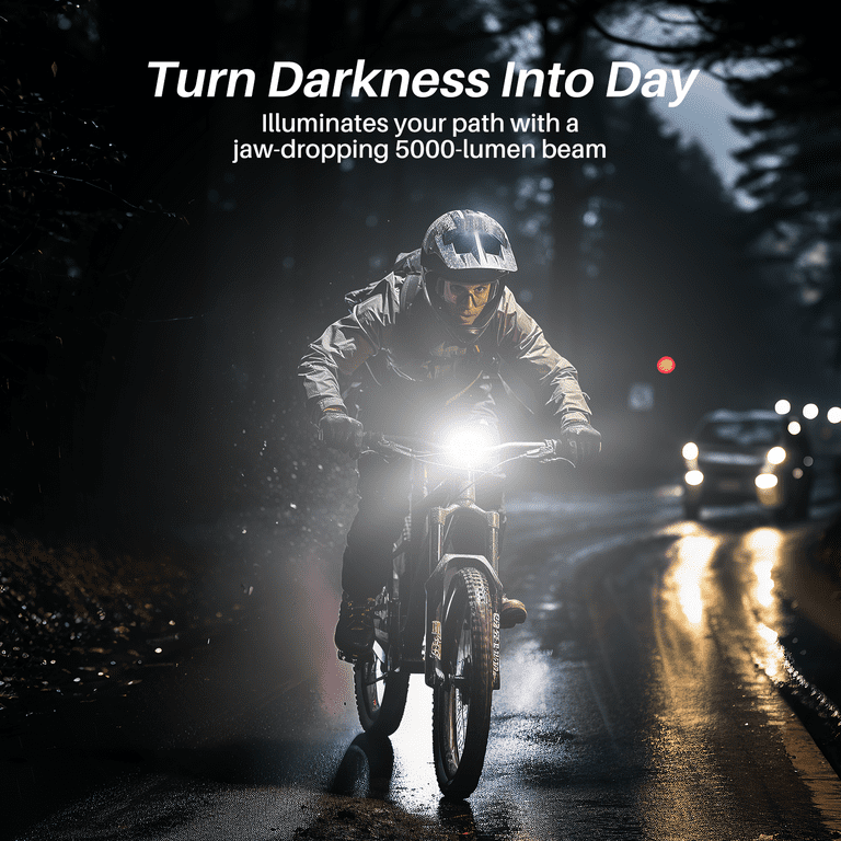 Roomark 5000 Lumens USB Rechargeable Bike Lights 360 Rotatable Bike Headlight Waterproof Bicycle Lights 20000mAh Bike Light with Flashlight for Night Riding Walmart