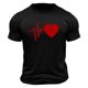 thumbnail image 4 of Tops para hombre, blusas y camisas de cuello redondo y manga corta para hombre. Camiseta/camisa informal de cuello redondo y manga corta con estampado de corazones para hombre. Tops de poliéster para, 4 of 4