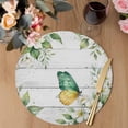 thumbnail image 3 of Spring Botanical Round 15 Inch Placemats Set of 8, Watercolor Floral Butterfly Country Wood Gray HeatResistant Non Slip Place Mats for Dining Table, Wipeable Kitchen Table Mats for Housewarming, 3 of 9