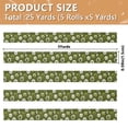 thumbnail image 3 of 5 Rolls Christmas Ribbon 1.5 inch Wide Decorative Ribbon for Gift Wrapping and Holiday Decorations Green Dandelions Pattern, 3 of 7