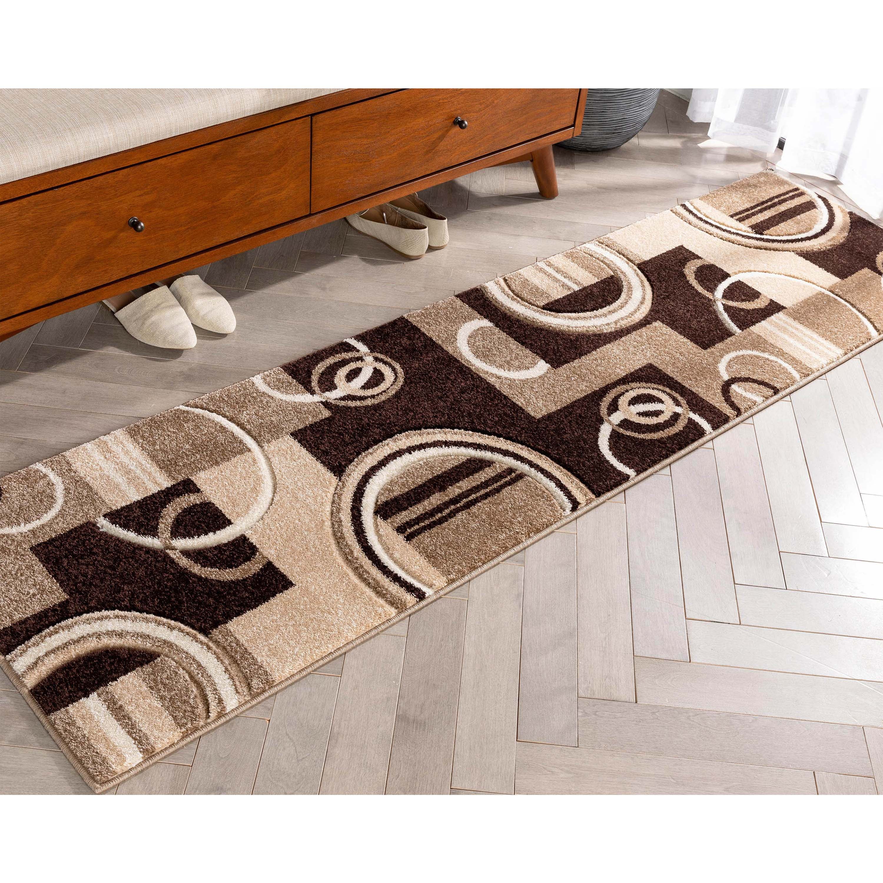 Well Woven Ruby Galaxy Waves Modern Geometric Ivory 2' x 7' Runner Rug
