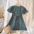 thumbnail image 2 of Little Girls Vintage Floral Polka Dot Swing Dress Sleeveless Retro Casual Dress 1-8Y, 2 of 7