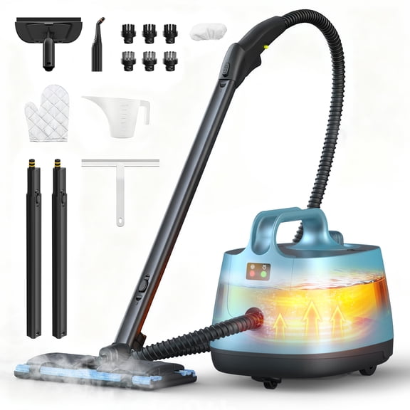 Steam Cleaner, Steamer with 21 Accessories, Portable Multipurpose Steam Cleaner for Car, 5 Mins Heating with 1.5L Tank, Heavy Duty Steam Cleaner Carpet and Upholstery, Floors, Tiles, Car