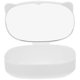 thumbnail image 2 of Multifunctional Cat Ear Makeup Mirror Storage Box with Inner Vanity Mirror Foldable Organizer for Jewelry Cosmetics Small Items White Desktop Case, 2 of 4