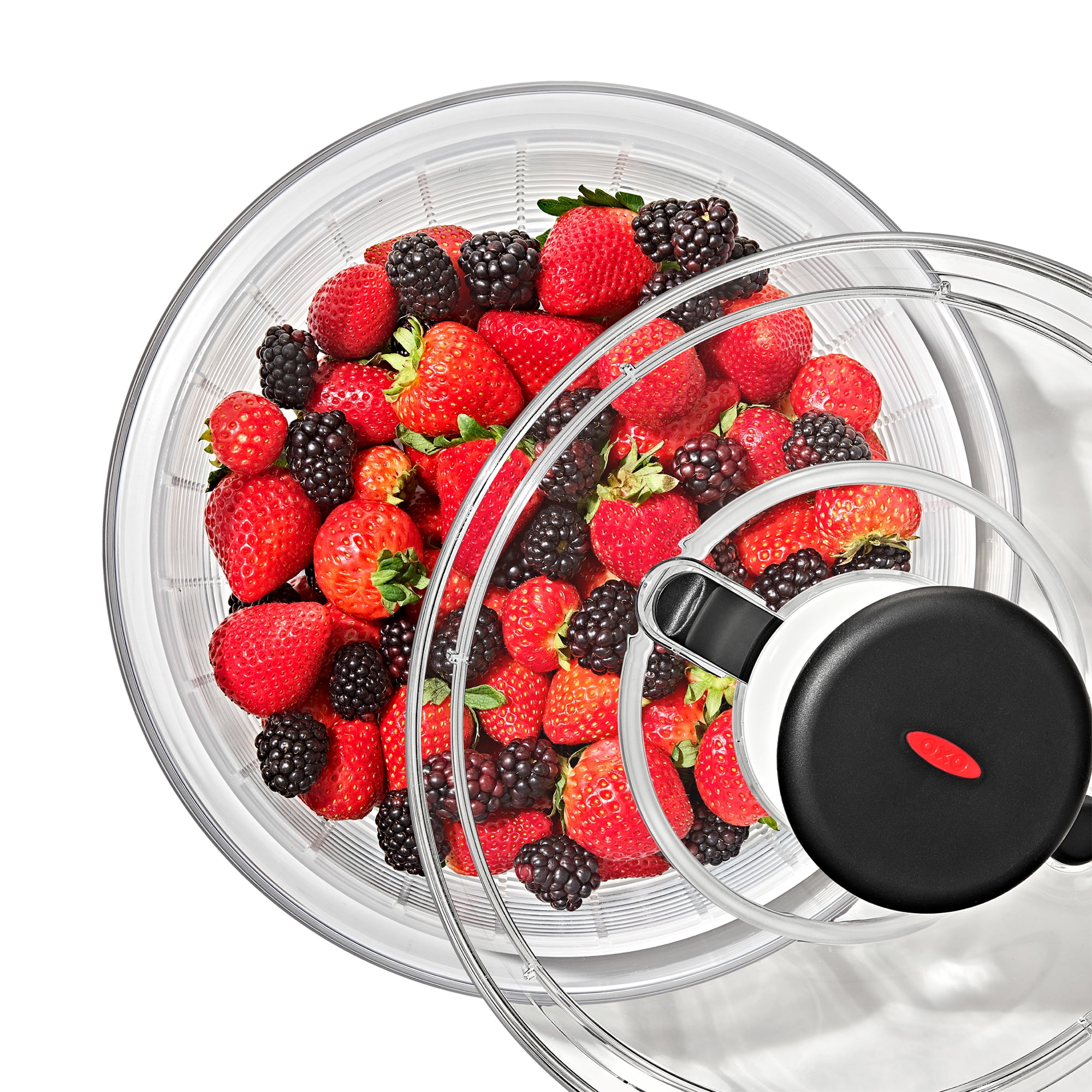 OXO Softworks Salad Spinner and Fruit Washer, 6.7 Quart, Clear