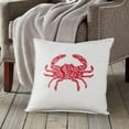 thumbnail image 2 of Greendale Home Fashions 20" x 20" Red Crab Cotton Canvas Decorative Pillow, 2 of 4