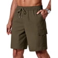 thumbnail image 5 of COOFANDY Mens 9" Inseam Premium Twill Cargo Shorts Cotton Stretch Waist Casual Work Shorts with 5 Pockets, 5 of 6