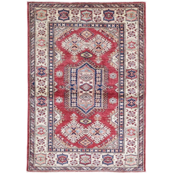 Hand Knotted Royal Kazak Wool Rug - 3'5'' x 5'2''