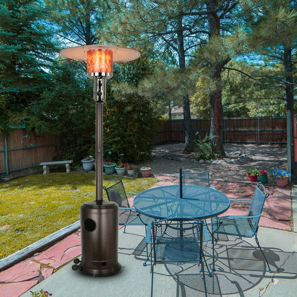 Hykolity 48000 Btu Propane Patio Heater With Wheels Outdoor Gas Heaters For Yard Garden Party Commercial Restaurant Gazebo Bronze Com Hykolity 48000 Btu Propane Patio Heater, Outdoor Gas Table Patio Heater