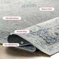 thumbnail image 4 of Rugs USA Bayberry Vintage Machine Washable Area Rug, 3' x 5', Ivy Light Blue, 4 of 17