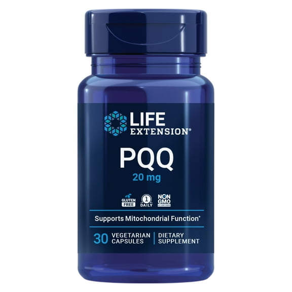 Life Extension PQQ, pyrroloquinoline quinone, 20 mg, promotes the growth of new mitochondria, gluten-free, non-GMO, vegetarian, 1 daily, 30 capsules