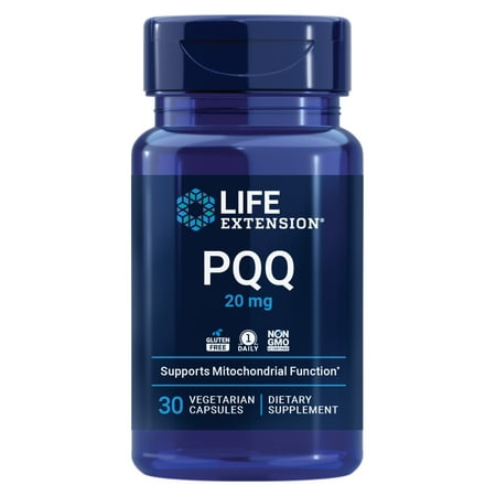 Life Extension PQQ, pyrroloquinoline quinone, 20 mg, promotes the growth of new mitochondria, gluten-free, non-GMO, vegetarian, 1 daily, 30 capsules