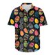 thumbnail image 5 of Mens Casual Manga Corta Botón Abajo Camisas Pascua Impresión Solapa Camisa Poliéster Top de Moda para Hombres, Cuello Redondo Blusa Casual para el Trabajo, el Ocio Y las Vacaciones, 5 of 9