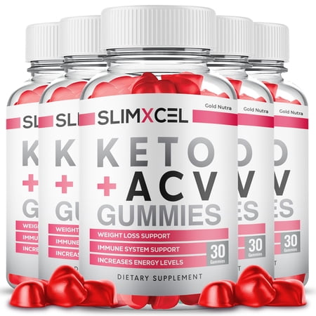 SlimXcel Keto ACV Gummies, Maximum Strength for Weight Management, Apple Cider Vinegar, 30 day Supply Dietary Supplement (5 Pack)