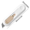 thumbnail image 3 of Cuchillo artístico autorretráctil de seguridad | Cortador de cajas de papel de acero inoxidable | Cuchilla utilitaria compacta | Empuñadura ergonómica | Color Blanco | Tamaño portátil 8x2.5x1cm |, 3 of 8