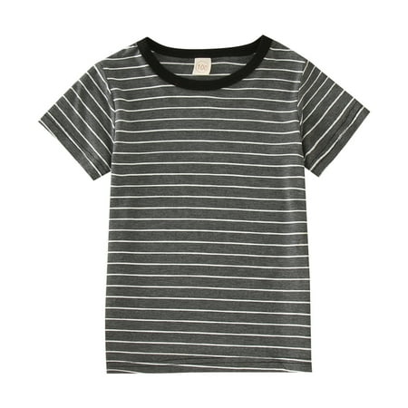 

Fsqjgq Soft Charcoal Kids Toddler Baby Boys Spring Autumn Summer Striped Cotton Short Sleeve T Shirt Shorts Pants Clothes Tops Women Cotton D 110