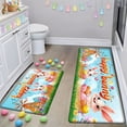 thumbnail image 3 of YIMEIS Happy Easter Bunny 15.7''*23.6''/17.7''*47.2'' 2-Piece Flannel Mat Set, Non-Slip, Combo Rug for Bathroom Door & Aisle, 3 of 10