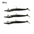 thumbnail image 3 of Yuarrent 3 uds señuelo cebo pesca cabeza pez bajo anzuelo aparejos artificiales barco púas arenque brillo percha mero accesorio Pescar Negro, 3 of 6