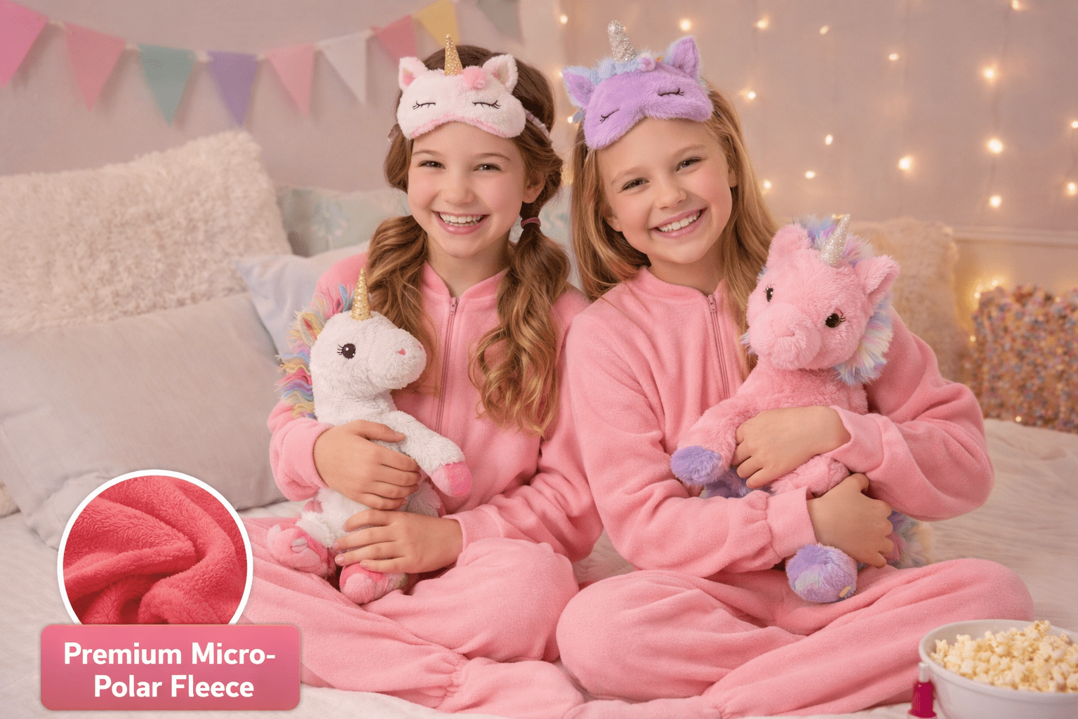 Big Feet Pajama Co. Girls’ Pink Fleece Footed Pajamas – Cozy One-Piece Sleepwear, Anti-Pill, Moisture-Wicking, Sizes Child to Tween