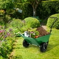thumbnail image 4 of Topcobe Dual-Wheel Wheelbarrow Garden Utility Cart with Pneumatic Tires, Outdoor Patio Garden Tools-Green, 4 of 10