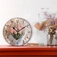 thumbnail image 2 of YAZAOO Decorative Wall Clock Size：25cm Pink Roses Design Pattern Clock, 2 of 10