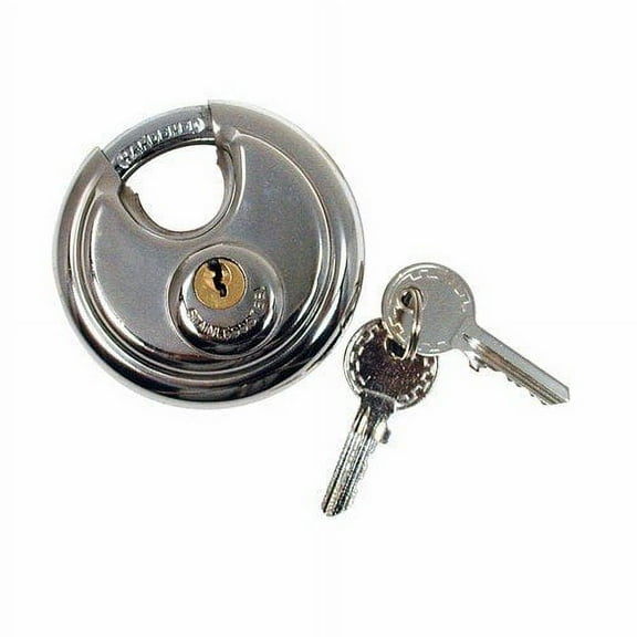 Wideskall Heavy Duty 2-3/4" inch Stainless Steel Disc Round Padlock Pack of 1