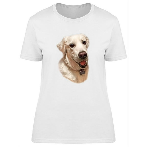 Cute White Watercolor Labrador T-Shirt Women -Image by Shutterstock, Female XX-Large