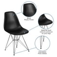 thumbnail image 6 of Emma + Oliver Black Plastic Chair with Chrome Base, 6 of 13