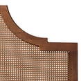 thumbnail image 4 of Baxton Studio Macaria Mid-Century Modern Ash Walnut Woven Rattan King Size Bed, 4 of 6
