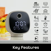 Geeni Serenity Smart Clock Camera | Baby Security Camera | 1080p HD Home Security with WiFi Voice Control | Lullabies 2-Way Audio | Night Light | Compatible with Alexa & Google Home