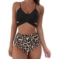 thumbnail image 1 of Conjunto de bikini cruzado para mujer, push up, cintura alta, trajes de baño de 2 piezas, 1 of 7