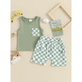 thumbnail image 2 of Suealasg 2Pcs Baby Boys Clothes Sleeveless Checkerboard Print Tank  Tops + Plaid Print Shorts Set 6M 1T 2T 3T Toddler Summer Outfits, 2 of 6