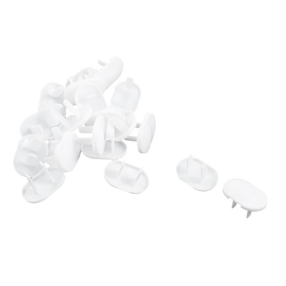 20Pcs Plastique Blanc 2 Broches Prises Plates Protecteur Prise de Sécurité Couvercle