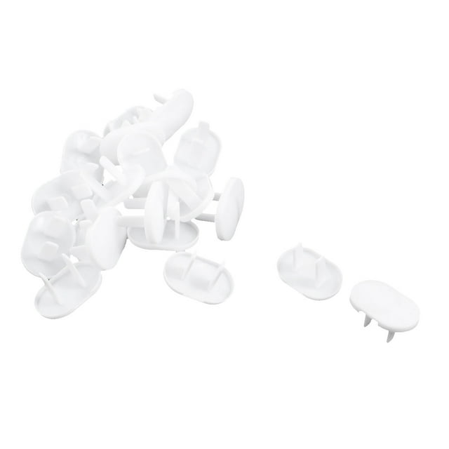 Unique Bargains 20 Pcs Protège-Prises Plates en Plastique Blanc à 2 Broches pour Prise de Sécurité