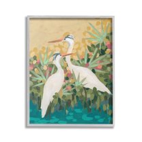 Stupell Industries Nautical Birds in River Animals & Insects Painting Gray Framed Art Print Wall Art, 24 x 30