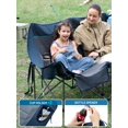 thumbnail image 5 of TIMBER RIDGE Padded 3 Person Camping Chair with Cup Holders and Pockets, Outdoor Folding Loveseat Camping Chairs, 1050lbs Capacity Heavy Duty Camp Couch for Outside Picnic, Beach, Lawn, Sports, Blue, 5 of 9