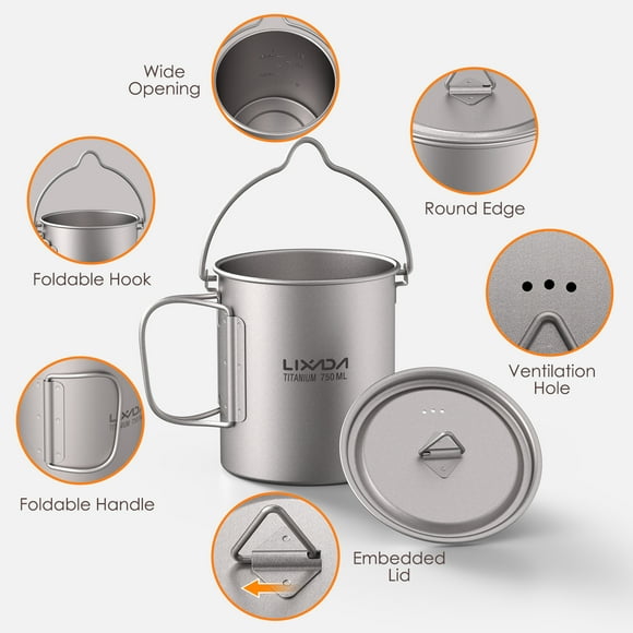 Lixadacup,Water Cup With Lid And Handle Cup With Lid 750ml Pot Portable Outdoor Picnic With Lid And Eryue Cup 750ml Dsfen Cup Huiop 750ml