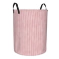 thumbnail image 2 of Balery Pink Stripes Round Laundry Basket with Handles Waterproof Freestanding Laundry Hamper for Clothes Toys in the Dorm and Family-Medium, 2 of 8