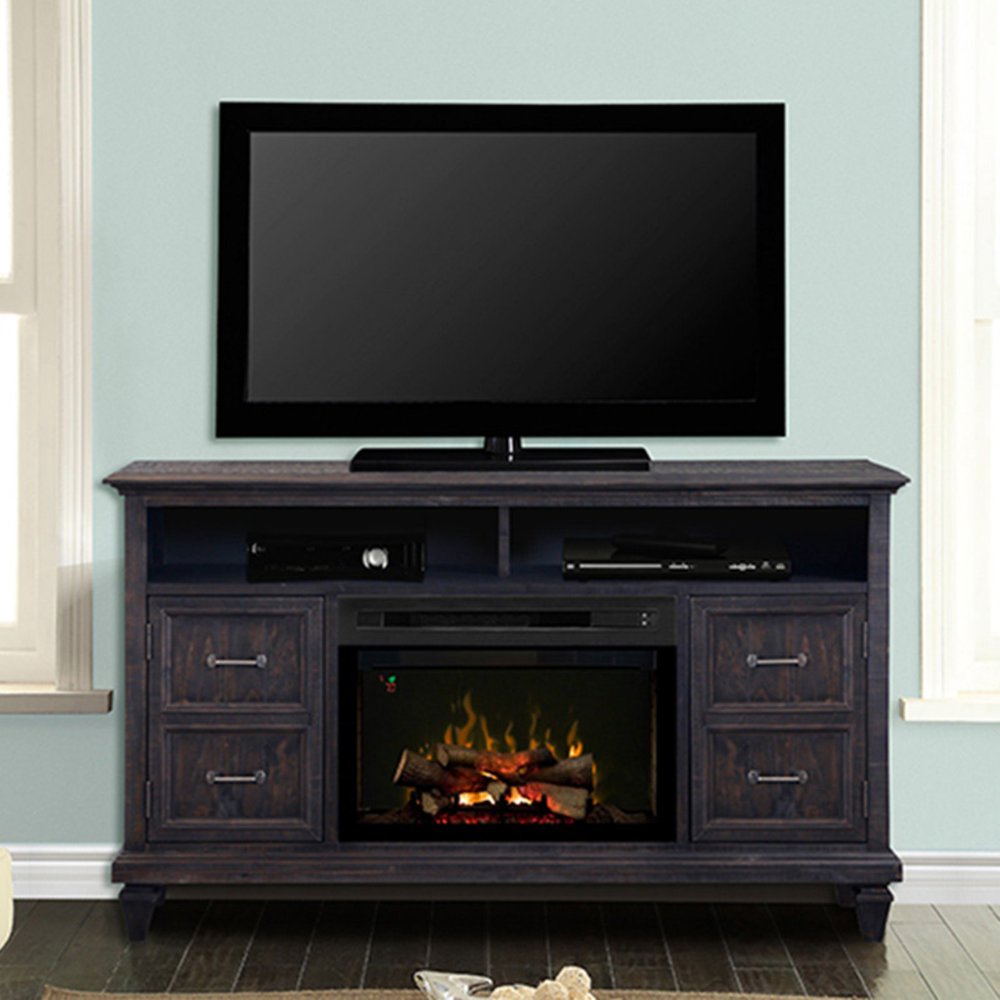 Dimplex Solomon Media Console Electric Fireplace With Logs for TVs up
