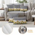 thumbnail image 6 of Sunflower Outdoor Waterproof Pillow Covers, Black White Buffalo Plaid Check Country Bee Decorative Rectangle Throw Pillowcase Sofa Cushion Sham for Patio/Couch/Chair, 20"x12" 2 Pack, 6 of 8