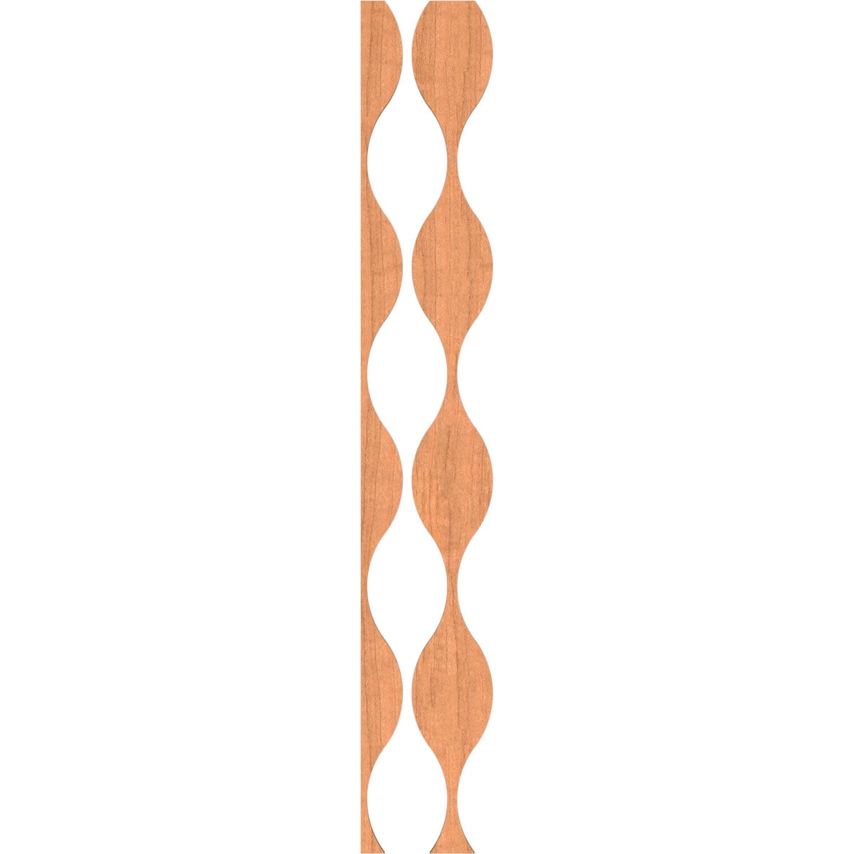 Ekena Millwork 94"H x 3/8"T Ozark Adjustable Wood Decorative Slat Wall Panel Kit, Cherry (contains 8 Slats + 1 Straight Edge Starter Slat)