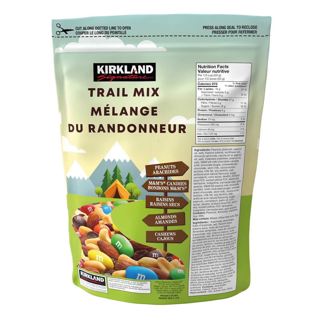 Kirkland Trail Mix with Nuts, M&M's & Raisins, 1.81/4 lb