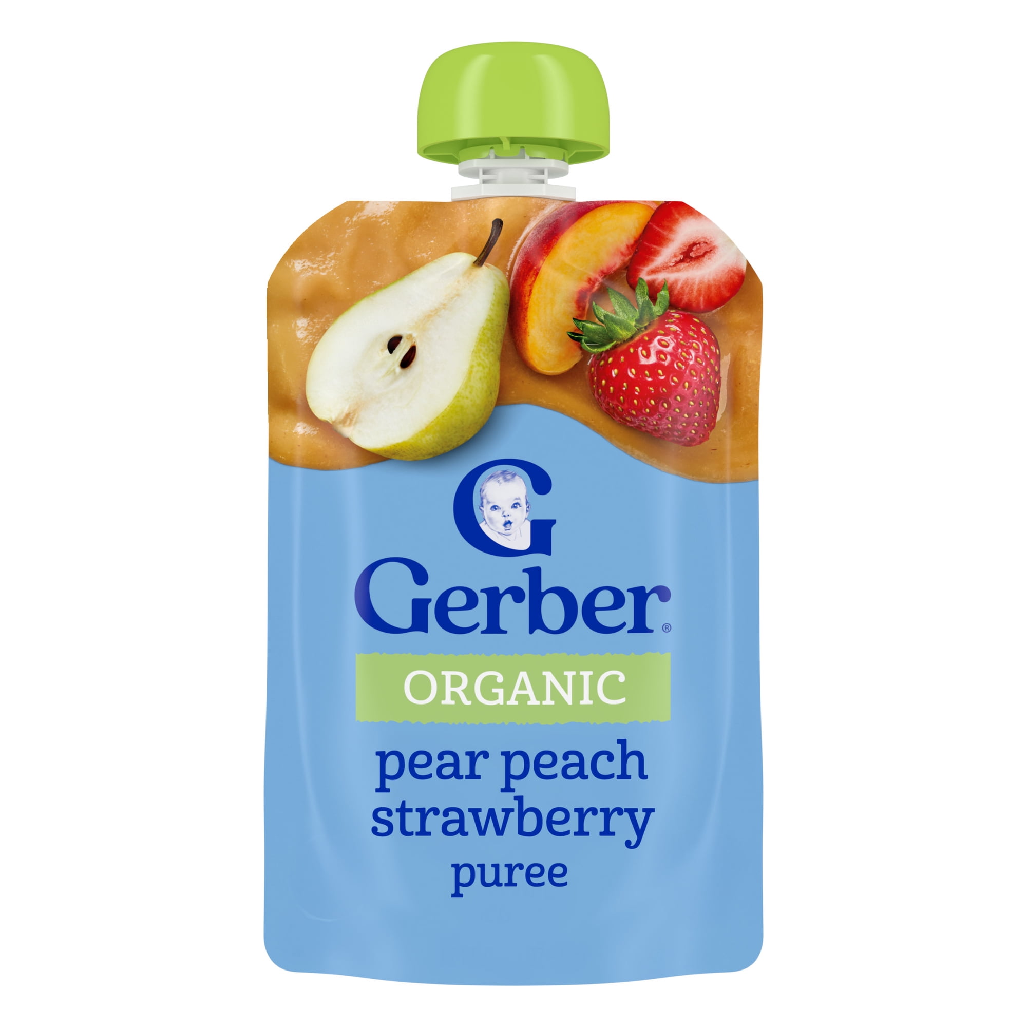 Gerber 2nd Foods, Organic Pear Peach Strawberry, 3.5 oz Pouch