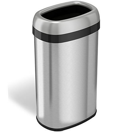 open trash liter garbage oval stainless grade commercial steel deodorizer itouchless gallon dual