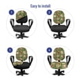 thumbnail image 4 of Christmas Office Chair Slipcover, Cartoon Santa Claus Trees Teddy Bears Candies Sketchy Design Print, Protective Stretch Decorative Fabric Cover, Standard Size, Olive Green White, by Ambesonne, 4 of 5