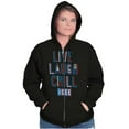 thumbnail image 3 of Live Laugh Chill Icee Logo Retro Zip Up Hoodie Men's Women's Brisco Brands S, 3 of 6