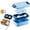 Blue, variant on LEOFI Lunch Box Set, 65 oz Adult Bento Box, 4-Compartment Leakproof Lunch Box Set for Women, Microwave Safe, Multiple Colors