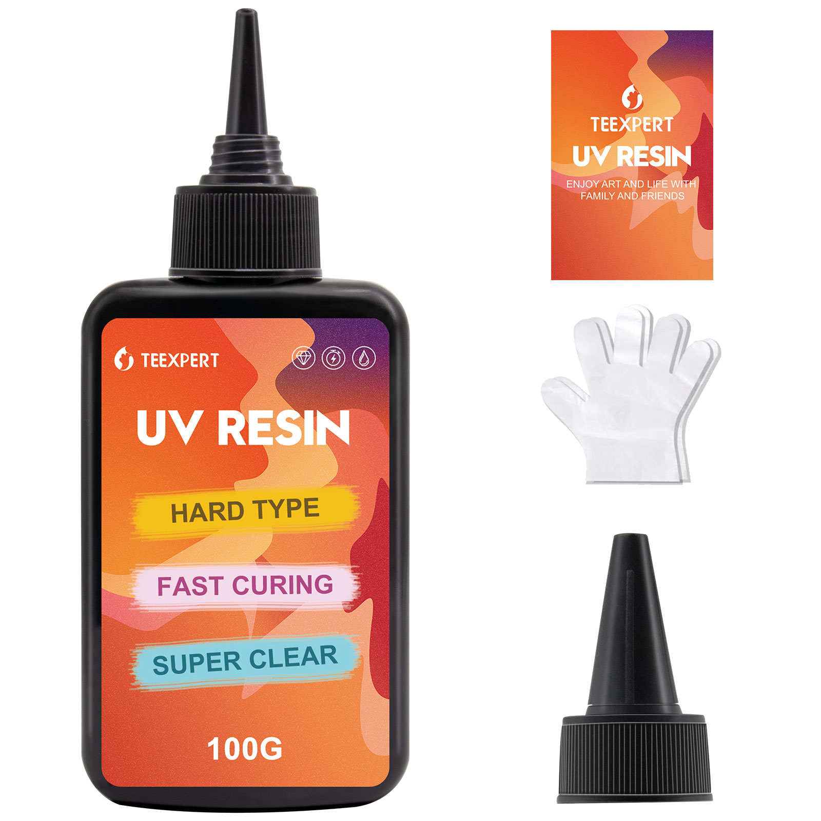 Teexpert UV Resin, Upgrade Ultraviolet Epoxy Resin NonToxic Crystal