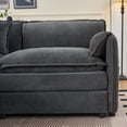 thumbnail image 6 of 76" Oversized Chenille Loveseat Sofa, Modern 2-Seater Small Cloud Couch with Deep Seats, Comfy Living Room Apartment Furniture, Grey, 6 of 10