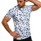 thumbnail image 5 of Ceisia Men's Slim Fit White & Blue Speckled Camouflage Print Crew Neck Short Sleeve Casual T-Shirt Gifts, 5 of 9
